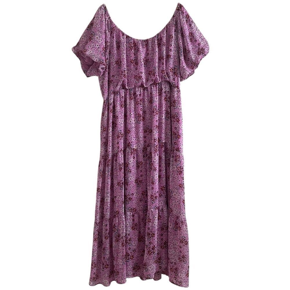 Draper James Ditsy Floral Tiered Maxi Dress size 2X Cottagecore Peasant Prairie - Picture 3 of 13
